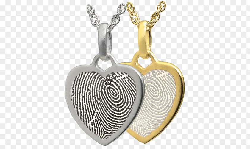 Heart Fingerprint Locket Gold Plating Silver Jewellery PNG