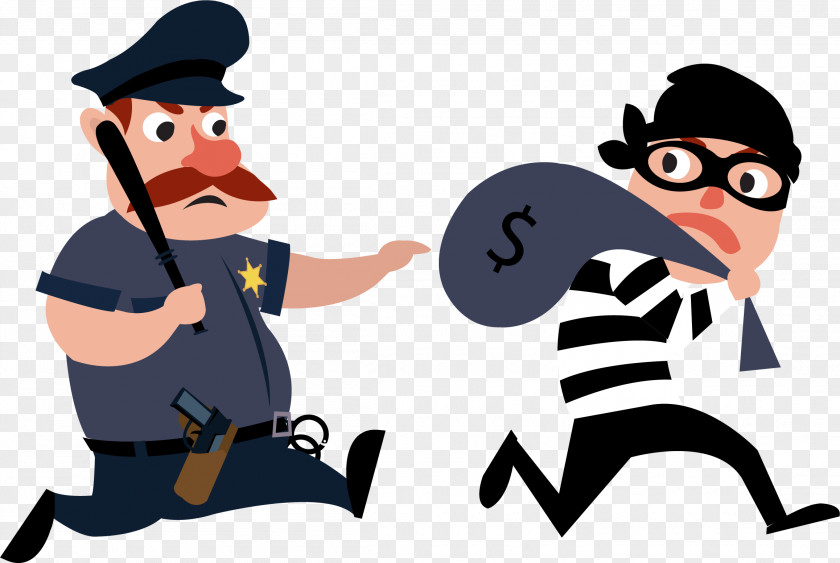 A Policeman Who Chased Criminals Theft Police Officer Euclidean Vector PNG