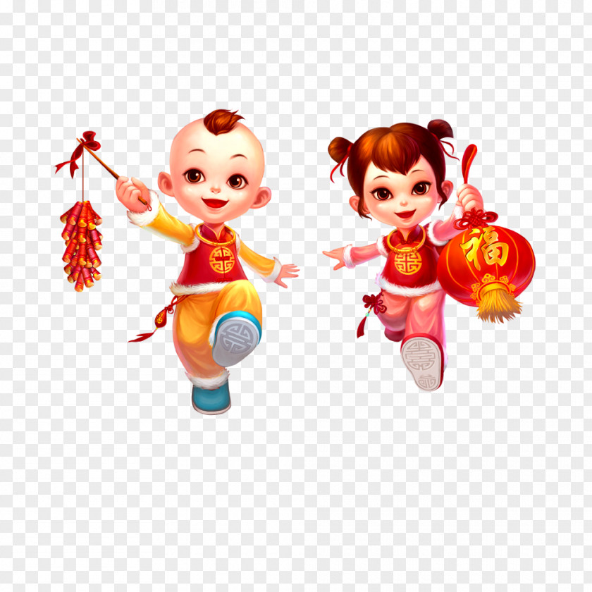 New Year Fireworks Lantern Men And Women Young Children Chinese Firecracker Lunar PNG