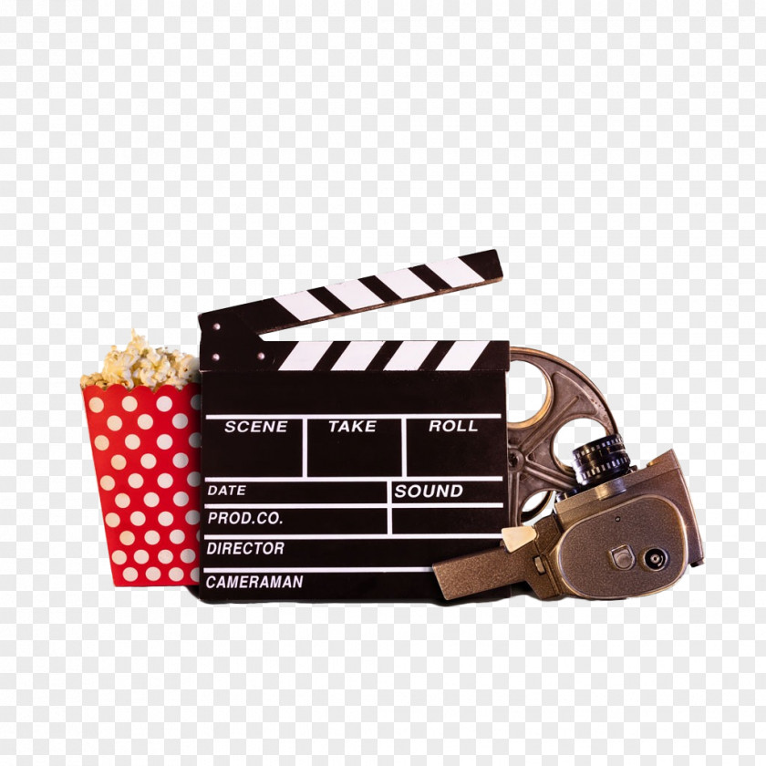 Retro Cartoon Log Card Popcorn Clapperboard Film Director Stock Photography Royalty-free PNG