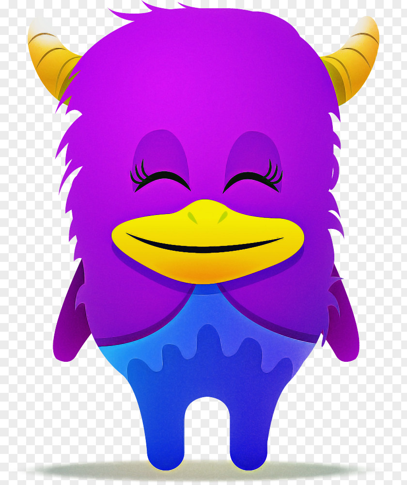 Cartoon Purple Violet Yellow Smile PNG