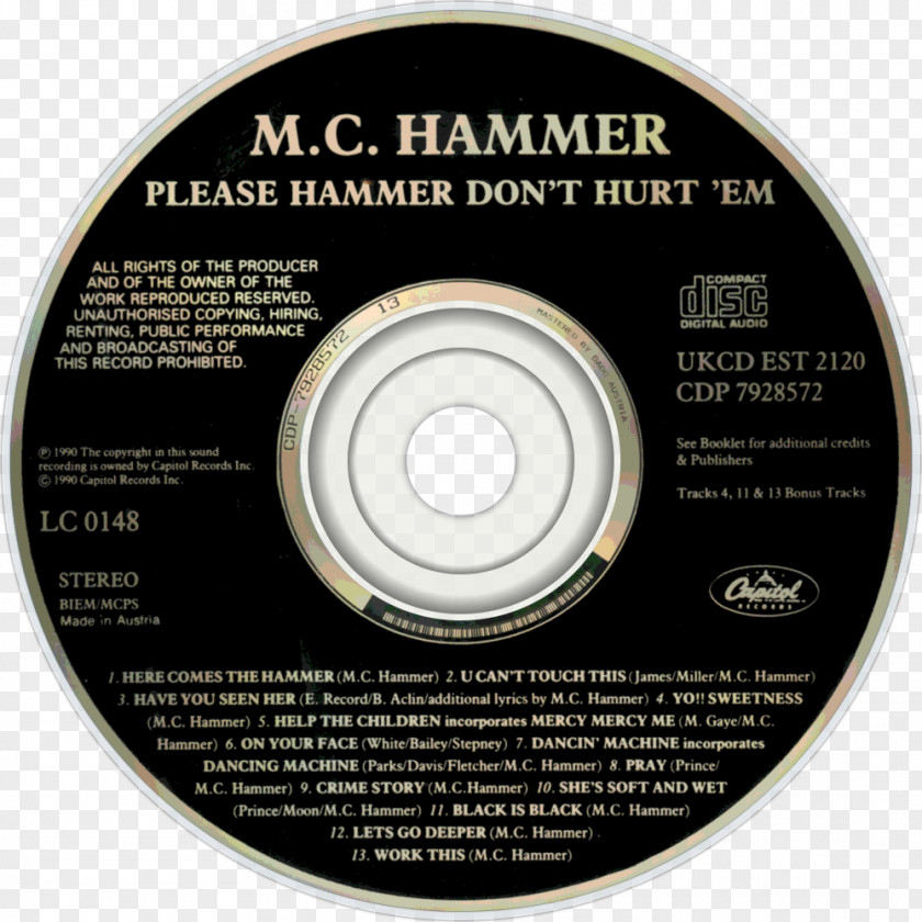MC HAMMER Compact Disc Brand Disk Storage PNG