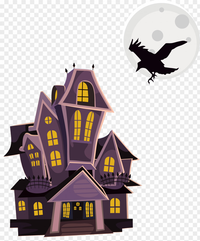 Vector Horror Castle Illustration PNG