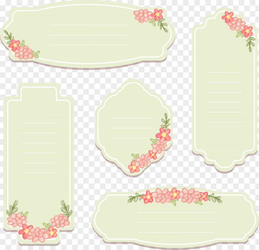 Hand-painted Vintage Decorative Labels Tag Template PNG