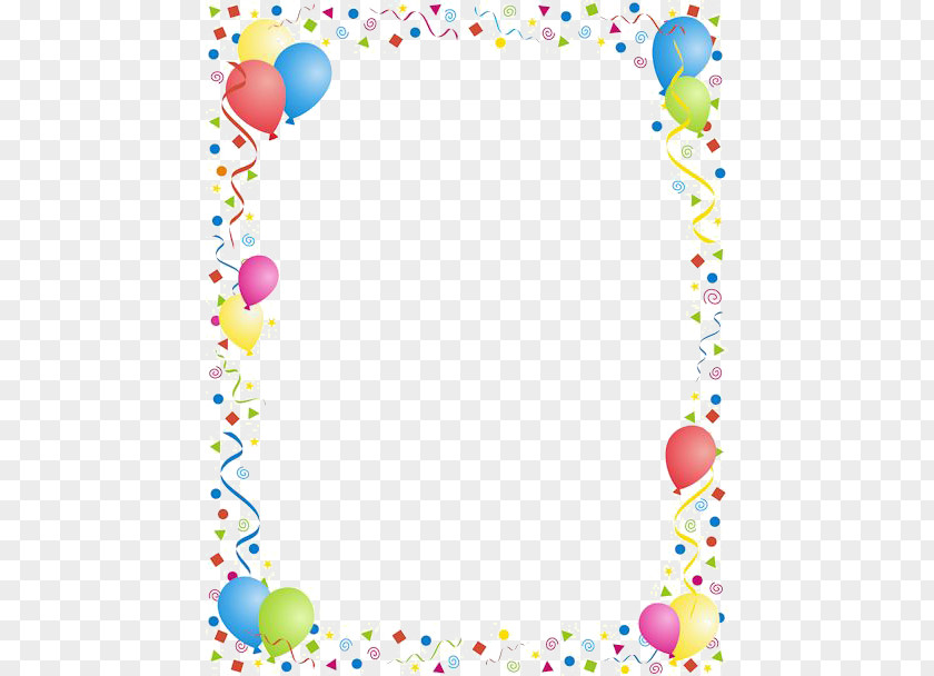 Ribbon Border Birthday Party Clip Art PNG