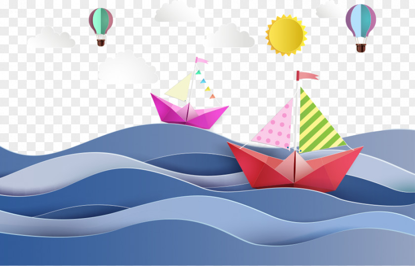 Vector Paper Boat And Sea First 5 San Diego PNG