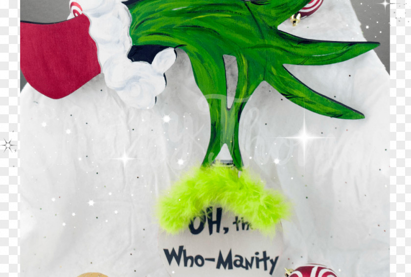 Watercolor Christmas Tree Yellow Grinch Party Painting Wall PNG