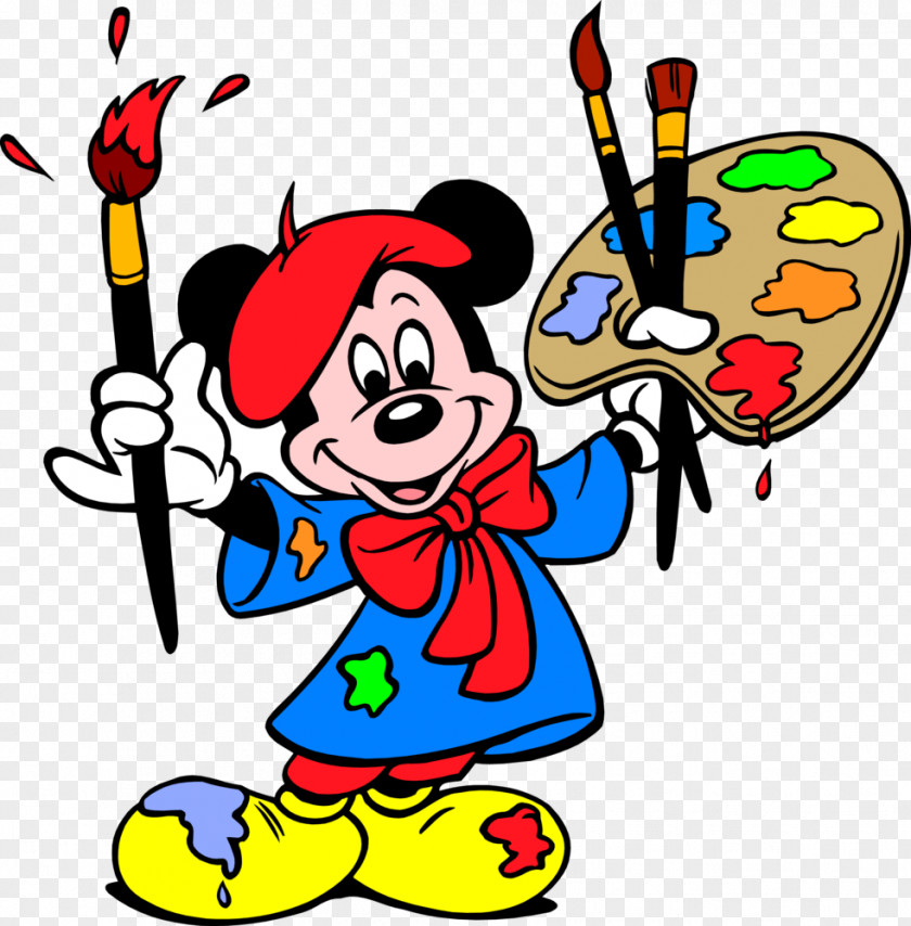 Cartoon Characters Mickey Mouse Minnie Paint Painting Clip Art PNG