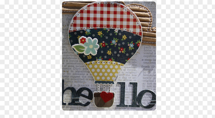 Fresh Summer Card Hot Air Balloon Patchwork Textile Product PNG