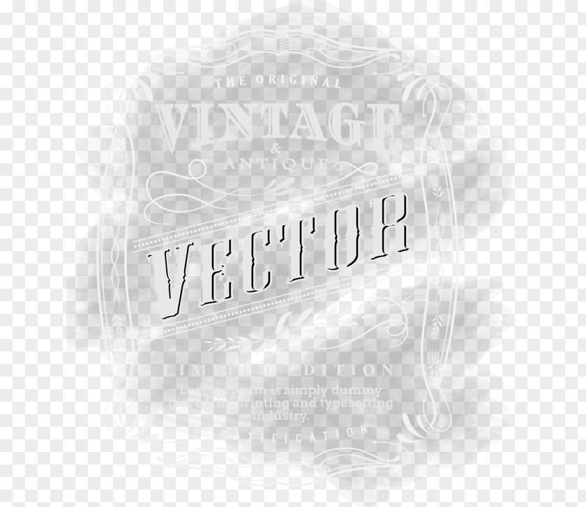 Vintage Black And White Brand Logo Font PNG