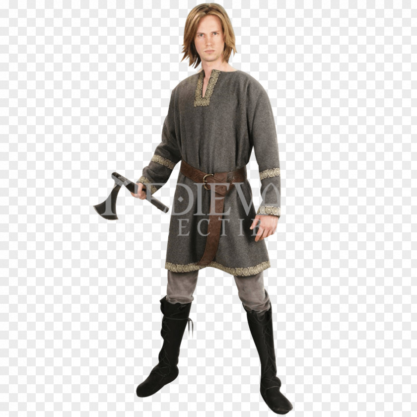Woolen Middle Ages Robe Tunic Belt Seax PNG