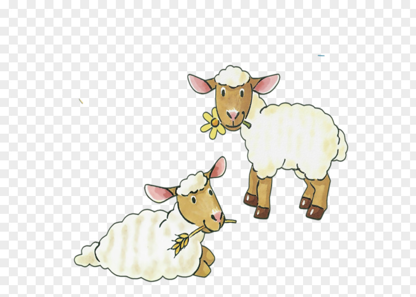 Creative Cartoon Sheep Dairy Cattle PNG