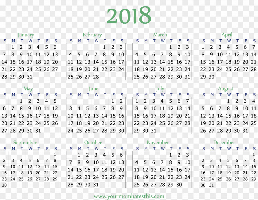 New Year Calendar 0 Month 1 PNG