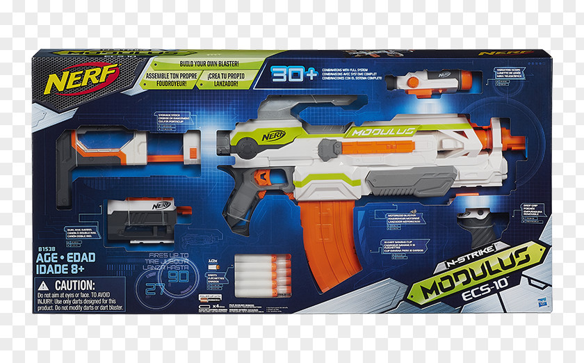 Toy Nerf N-Strike Elite NERF Modulus ECS-10 Blaster PNG