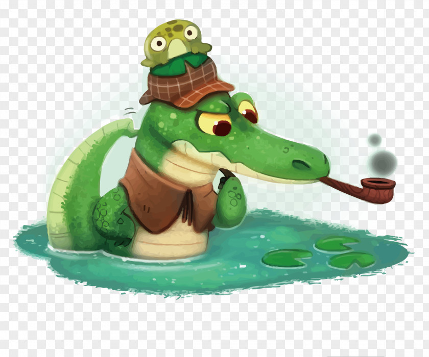 Vector Crocodile Detective PNG