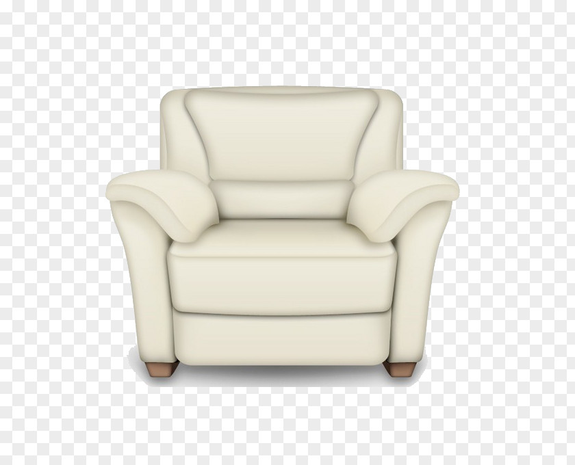 White Seat Chair Couch Leather PNG