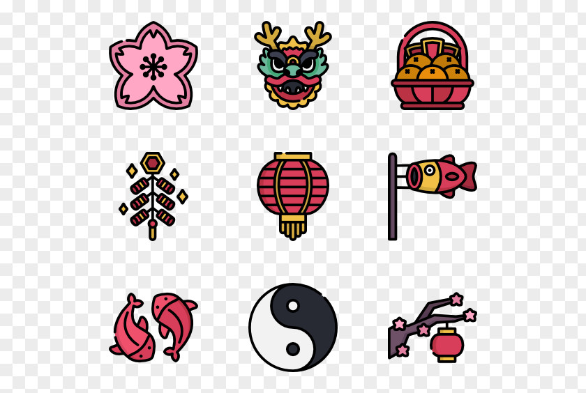 Chinese New Year Font Elements Clip Art PNG