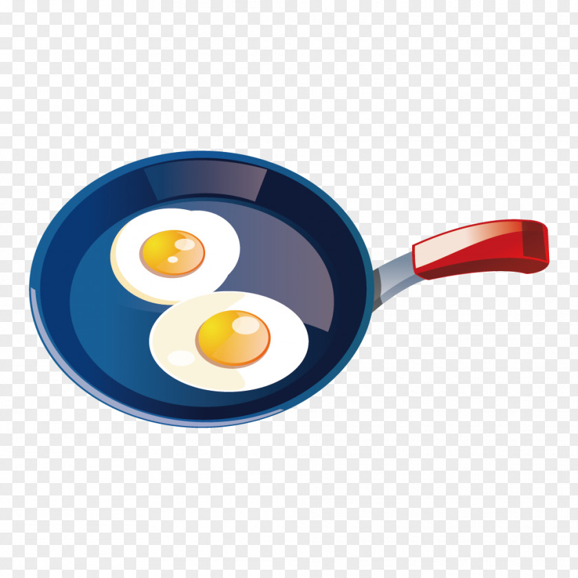Creative Omelette Pan Blue Fried Egg Hamburger Bacon Breakfast PNG