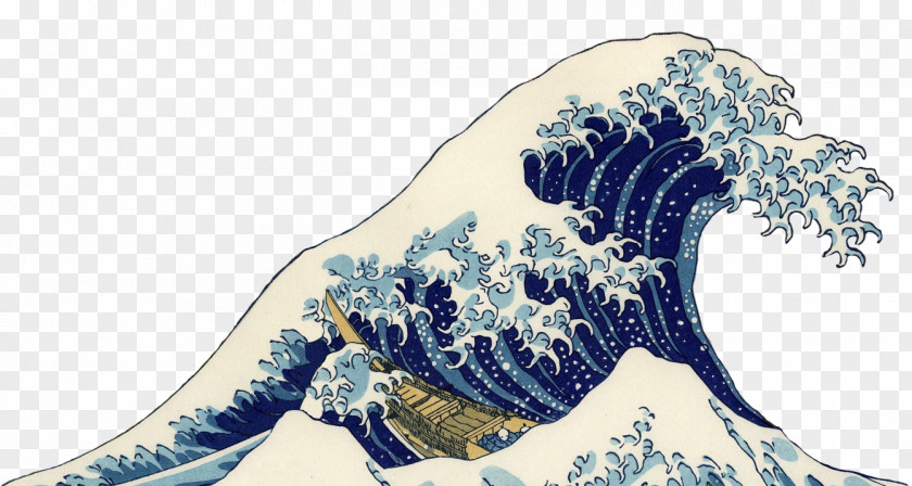 Painting The Great Wave Off Kanagawa Thirty-six Views Of Mount Fuji Printmaking Art PNG