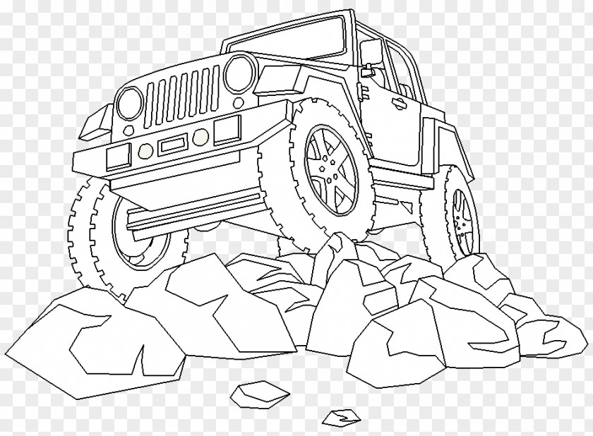 Car Line Art Drawing PNG