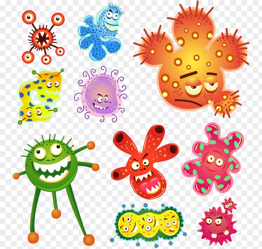 Cute Little Monster Microorganism Cartoon Bacteria PNG