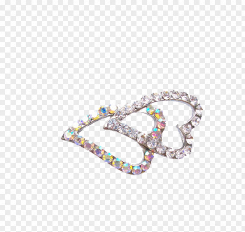 Heart Gems Barrette Hairpin PNG