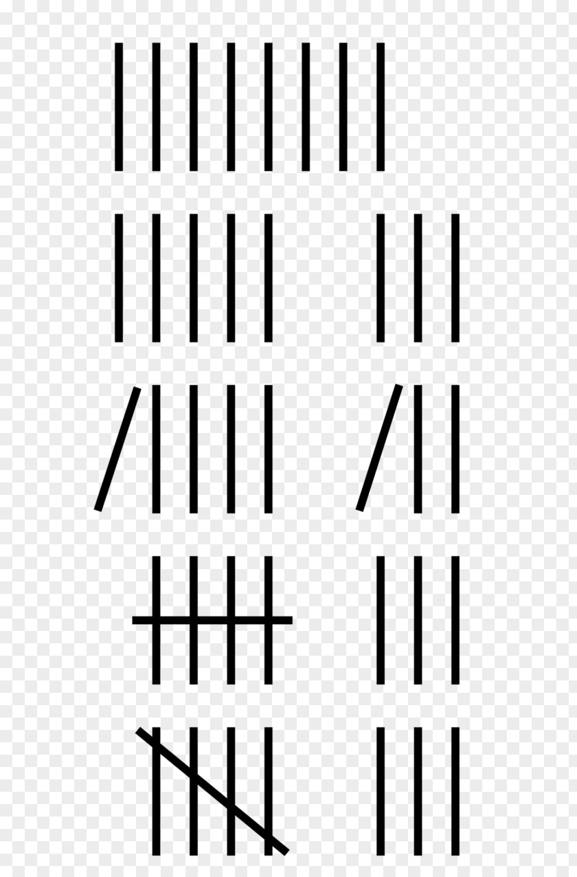 Frie Tally Marks Unary Numeral System Counting Number PNG
