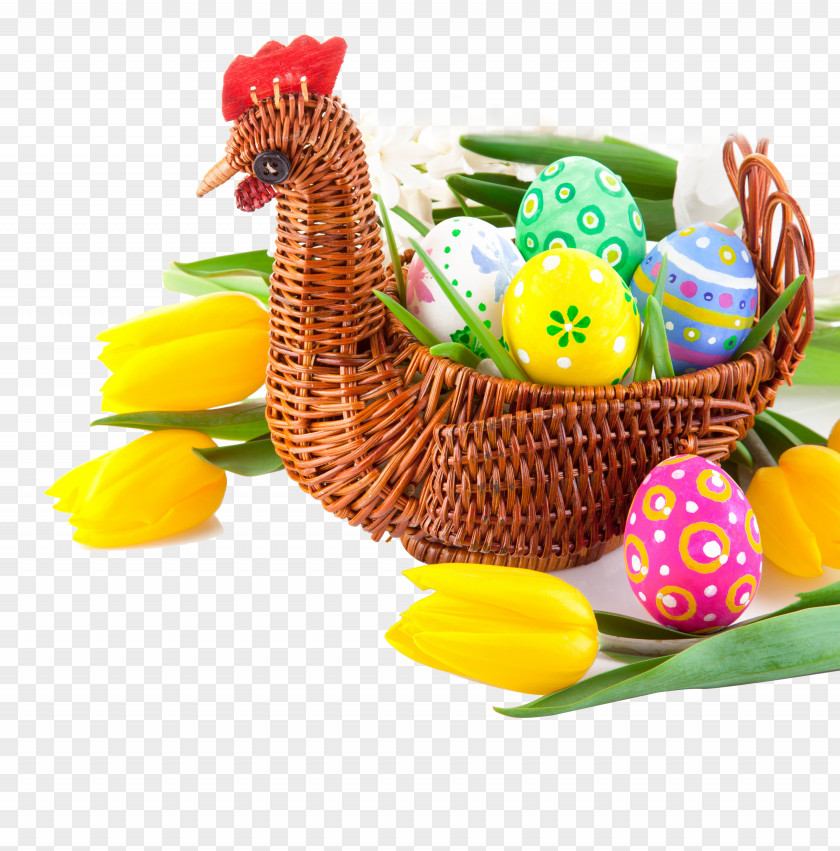 Easter Eggs Egg In The Basket Tulip PNG