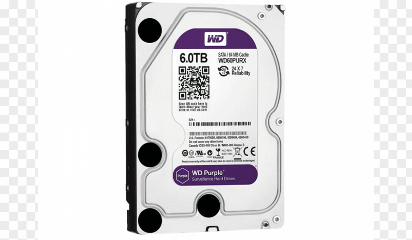 Computer Hard Drives Serial ATA WD Purple SATA HDD Disk Storage Western Digital PNG