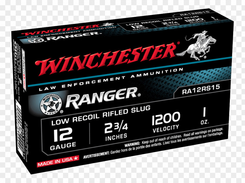 Ammunition Winchester Repeating Arms Company Shotgun Slug 20-gauge Firearm PNG