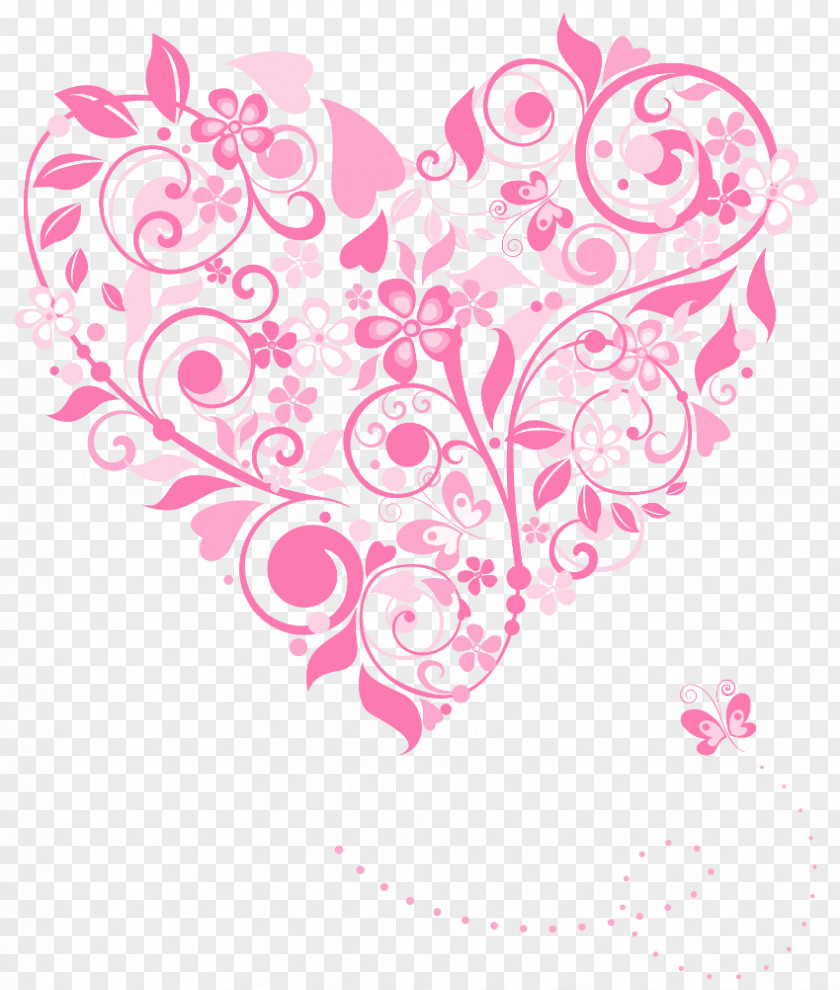 Heart Pink Love Pattern PNG