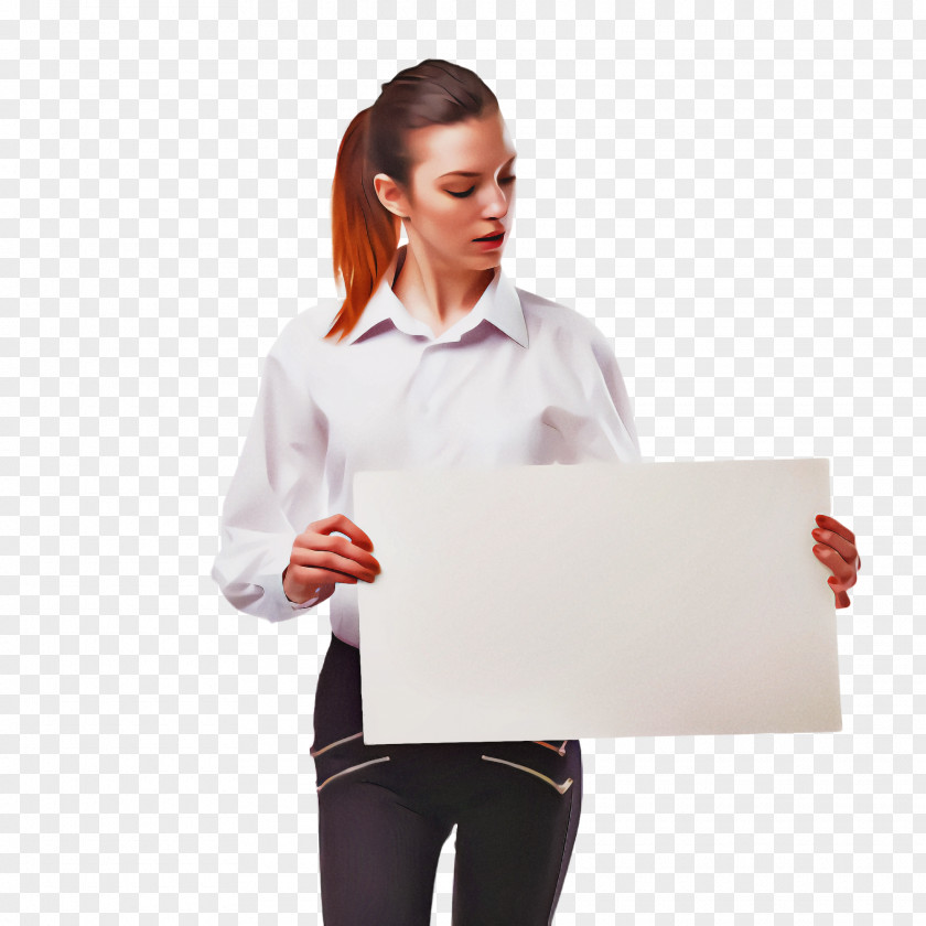 Gesture Job White Arm Sleeve Shirt Neck PNG