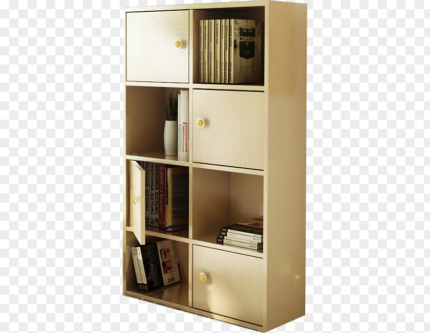 Simple Living Room Bookcase With Doors Cabinetry Shelf Door PNG