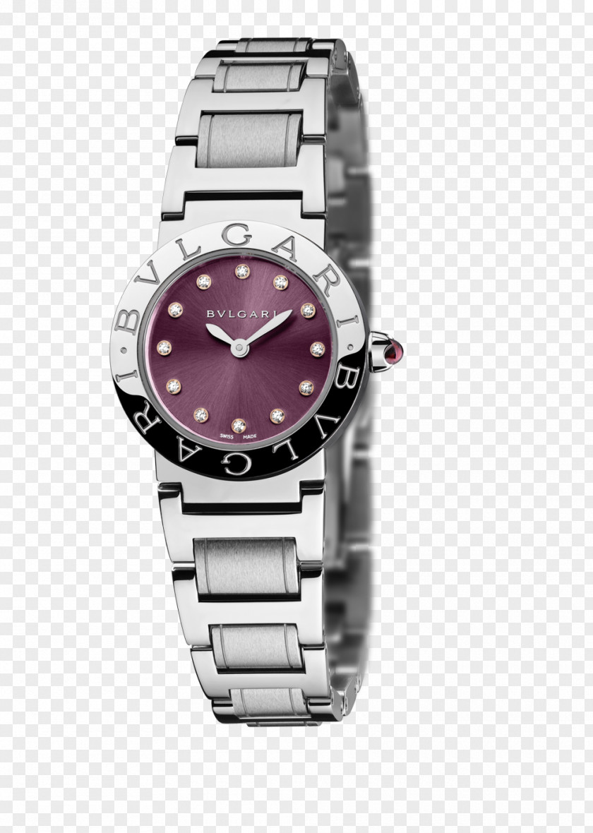 Bulgari Watches Female Form Purple Silver Jewellery Watch Luxury Goods Bracelet PNG