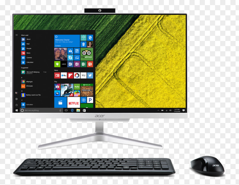 Intel Desktop Computers Acer Aspire C22-860 Computer Monitors All-in-one PNG