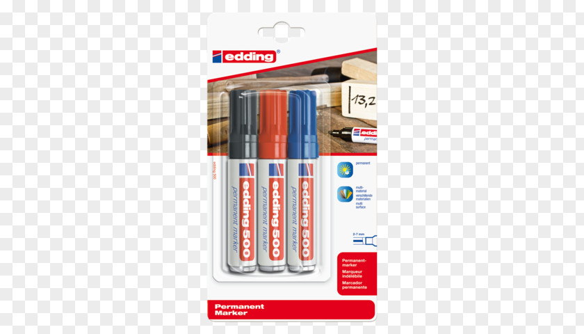 Permanent Marker Pen Edding Blister Pack PNG