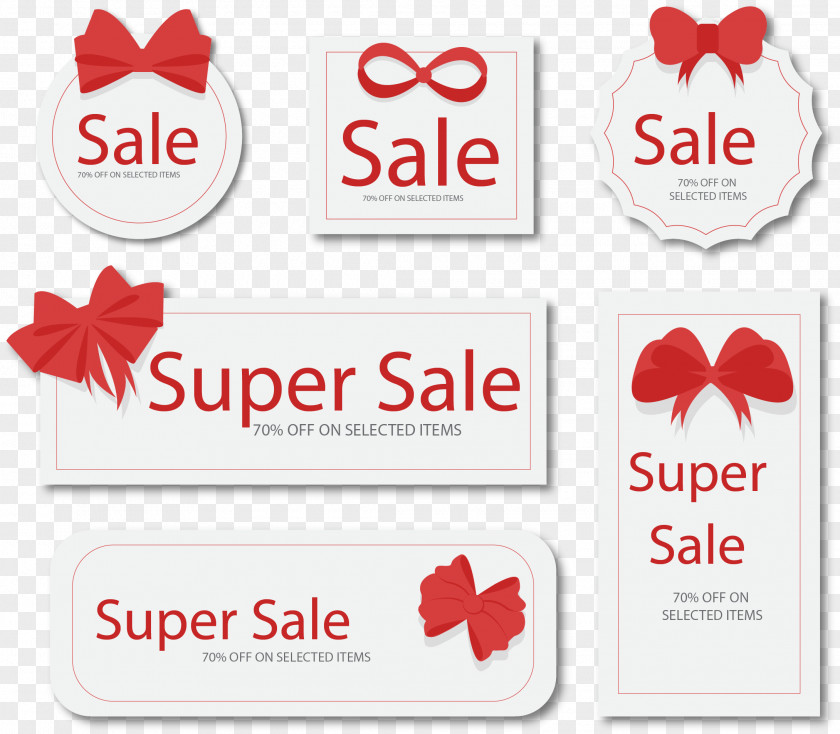 Vector Painted Red Bow Tag Euclidean Vecteur PNG