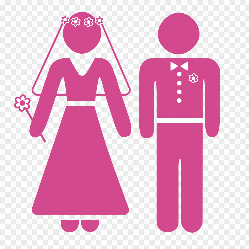 Vector Wedding Bride And Groom Cartoon Invitation Marriage PNG