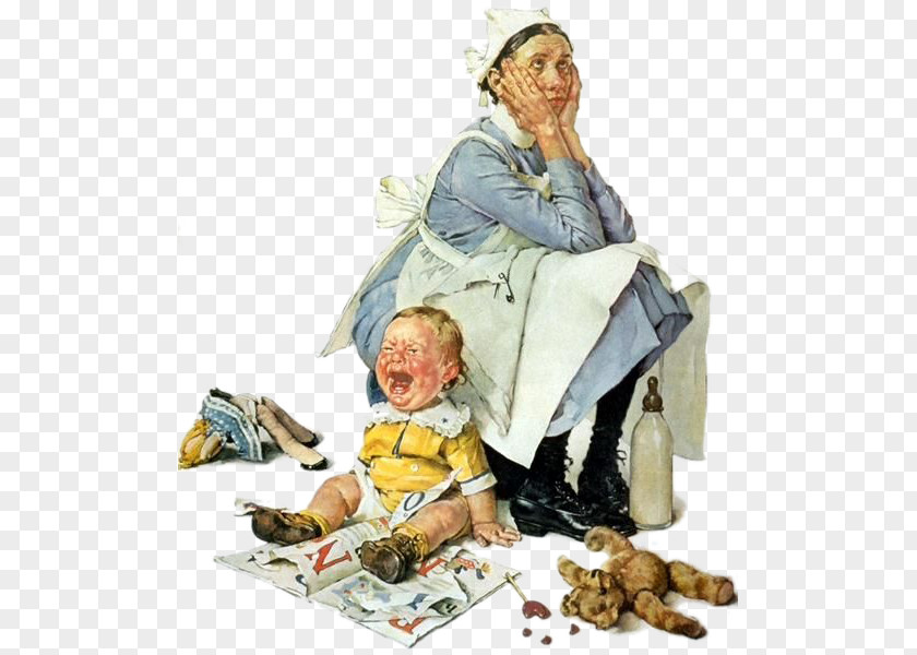 Daze Maid Despite Crying Baby Curtis Publishing Company Breaking Home Ties Saturday Evening Post Norman Rockwell: A Classic Treasury Painting PNG