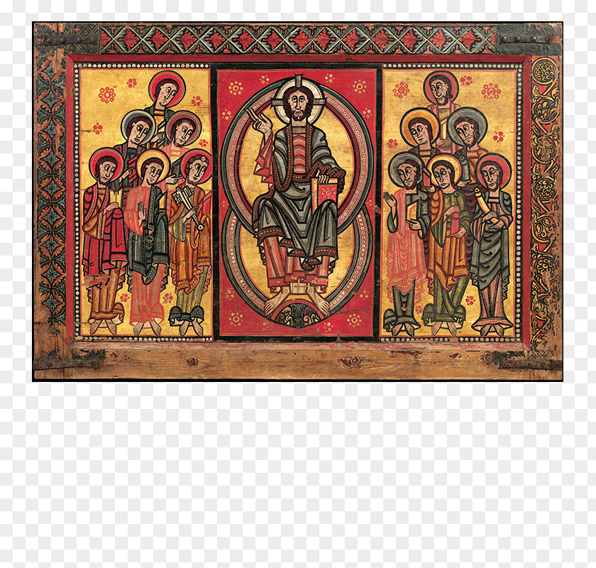 Painting Altar Frontal From La Seu D'Urgell Or Of The Apostles Palau Nacional Middle Ages Romanesque Art PNG