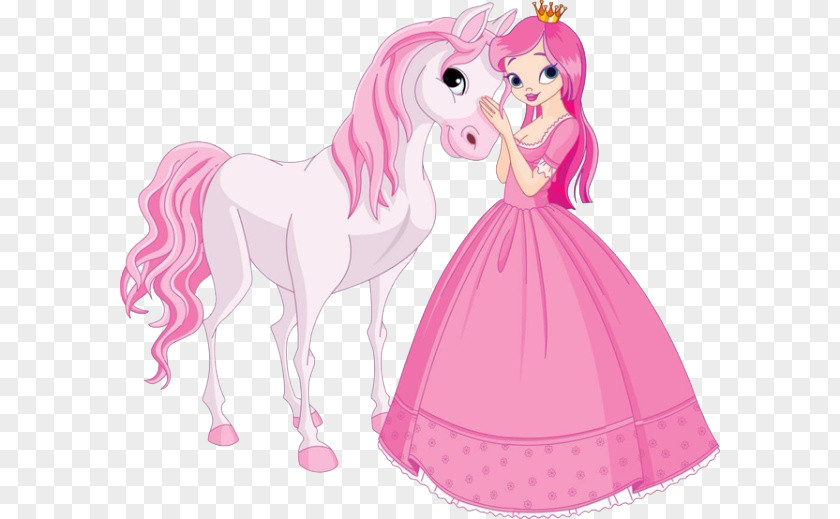 Princess And Horse Fairy Tale Poster Printmaking Illustration PNG