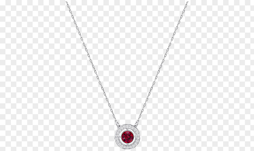 Swarovski Jewellery Ladies Garnet Necklace Locket Chain Body Piercing PNG