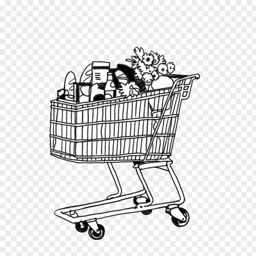 Trolly Shopping Cart Coloring Book Drawing Bags & Trolleys PNG