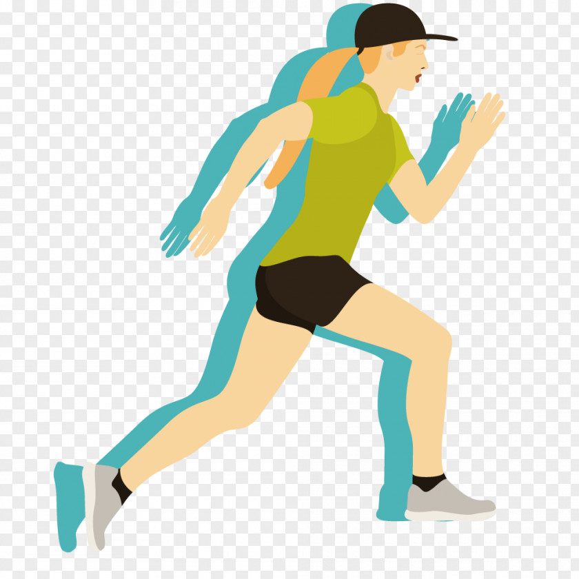 Women's Running Illustration PNG