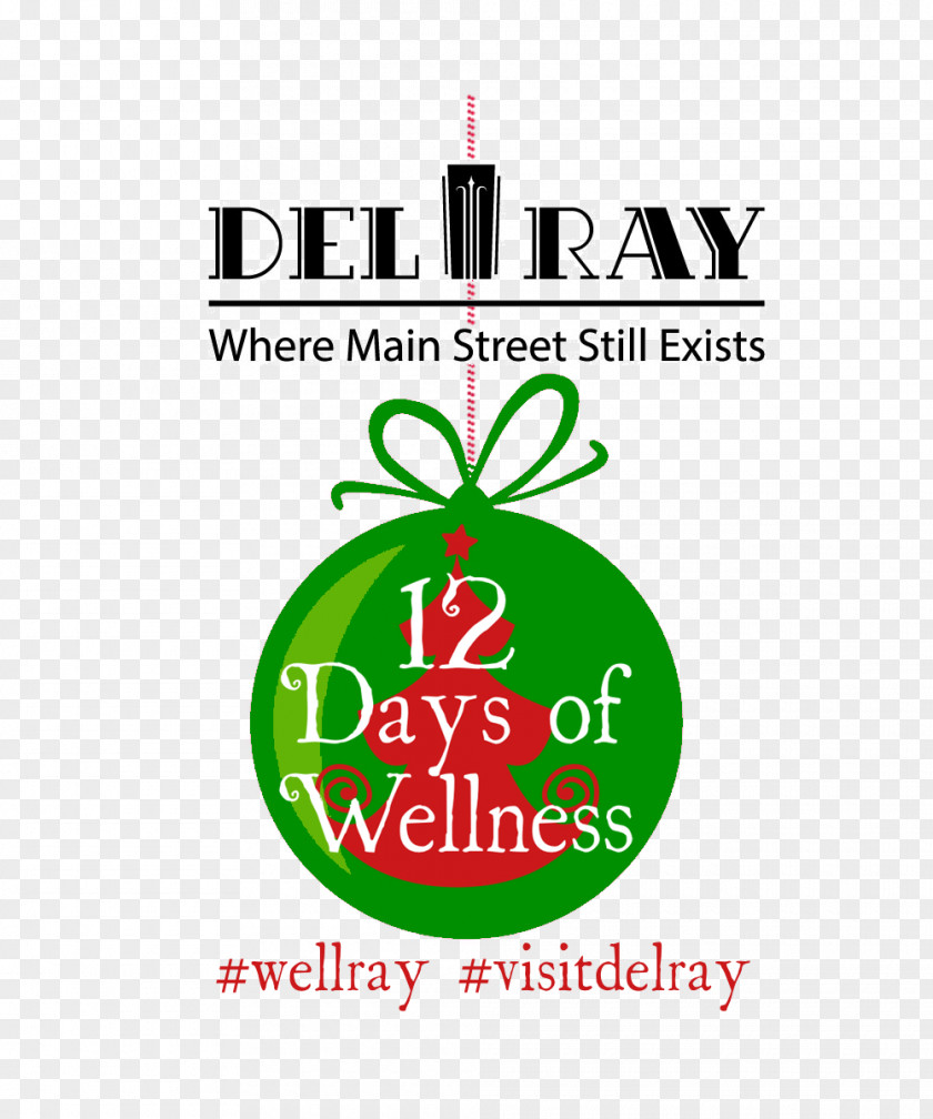 Del Ray Logo Health, Fitness And Wellness Brand Christmas Ornament PNG