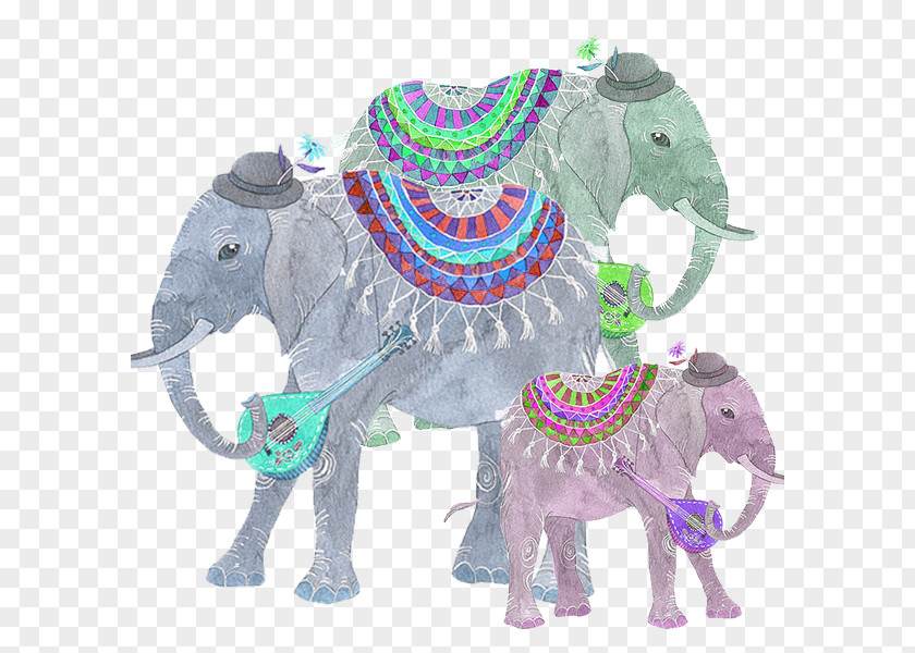 Hand Painted Thailand Elephant Elephants In Computer File PNG