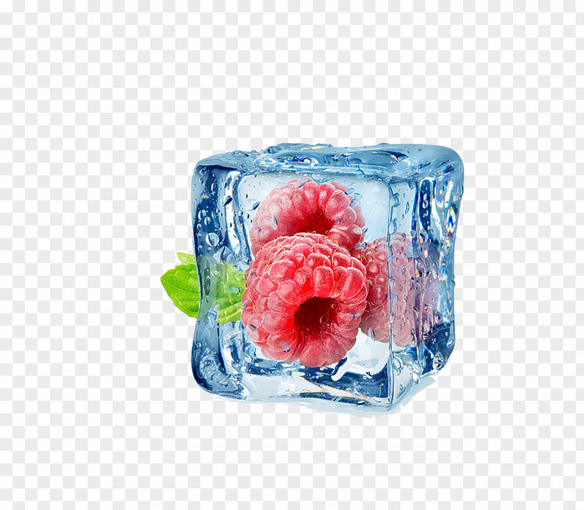 Raspberry Ice In Cocktail Cube Strawberry Stock Photography PNG
