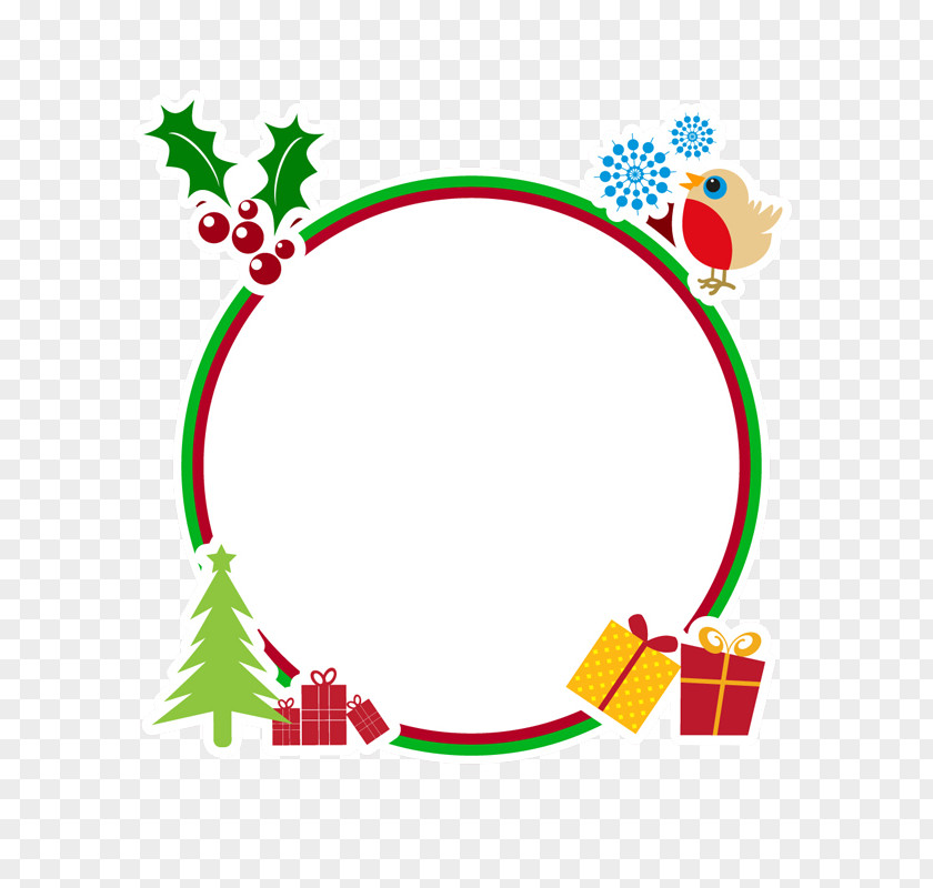 Christmas Circular Frame Element Santa Claus Tree Reindeer Picture Frames PNG