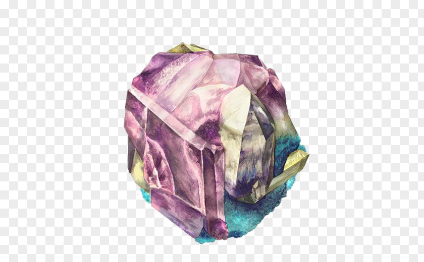 Pink Diamond Gemstone Vienna Art Mineral Crystal Illustration PNG