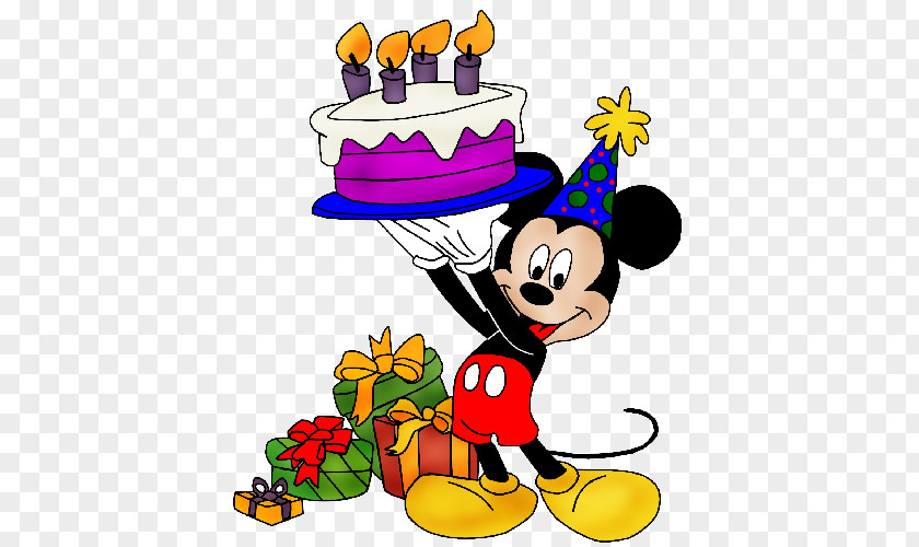 Mickey Mouse Birthday Cake Greeting & Note Cards Clip Art PNG
